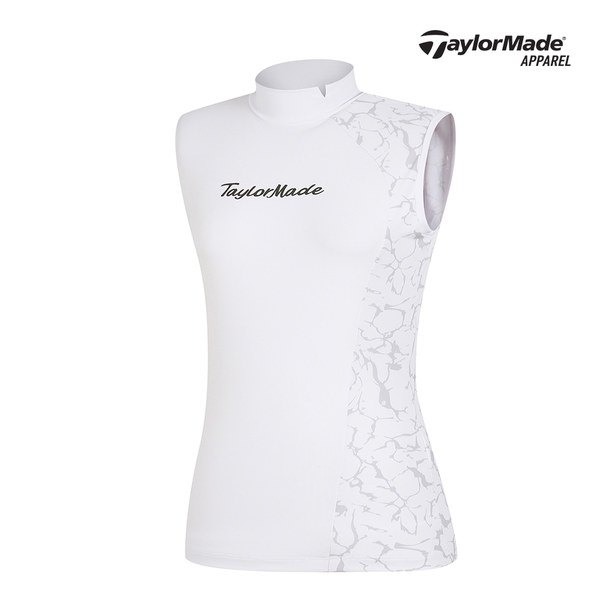 [테일러메이드]22SS 여성 패턴 배색 하이넥 민소매 티셔츠 TWTHL6346-100