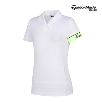 [테일러메이드]22SS 여성 소매 배색 변형 카라 반팔 티셔츠 TWTYL6142-100